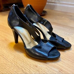 Italian Leather Black Heels